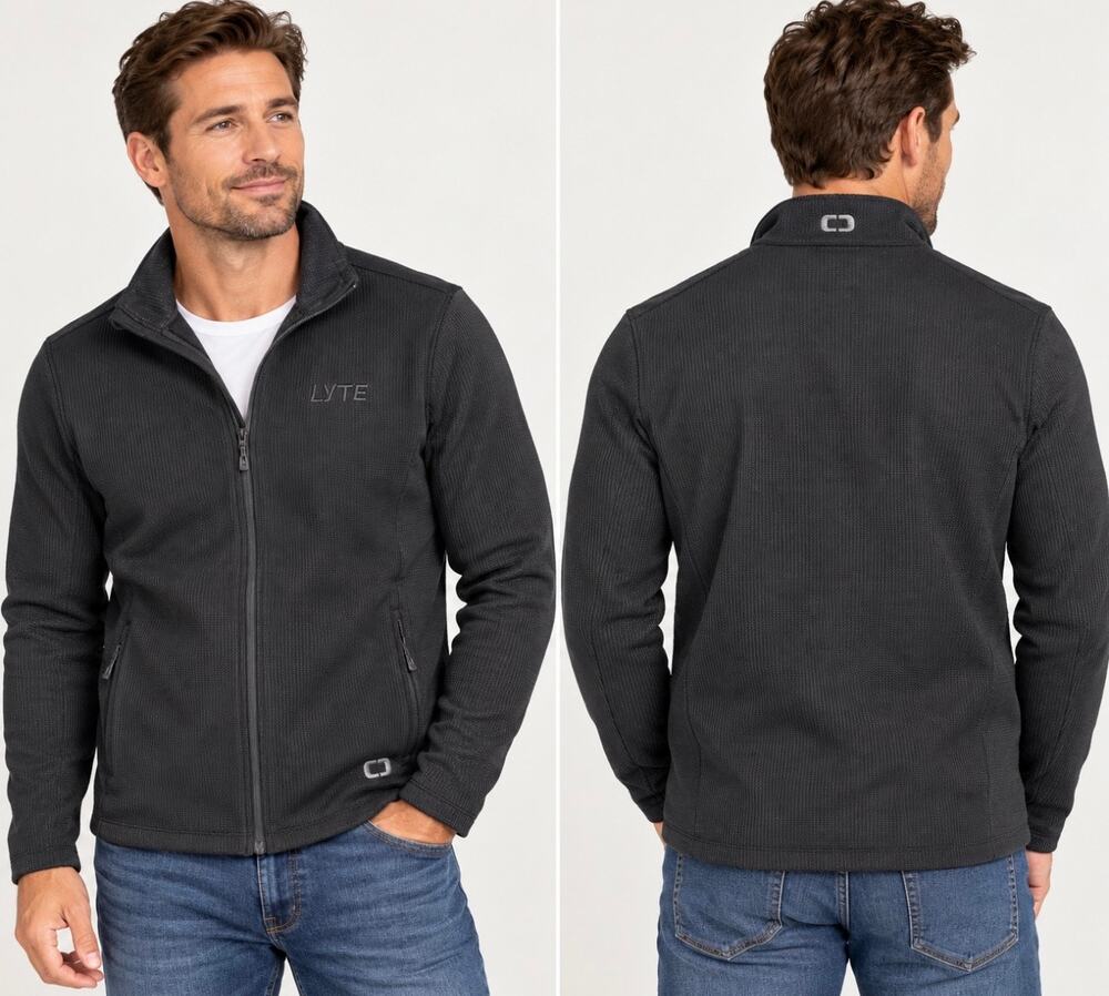 OGIO LYTE Men’s Medium Black Textured Full Zip Performance Jacket